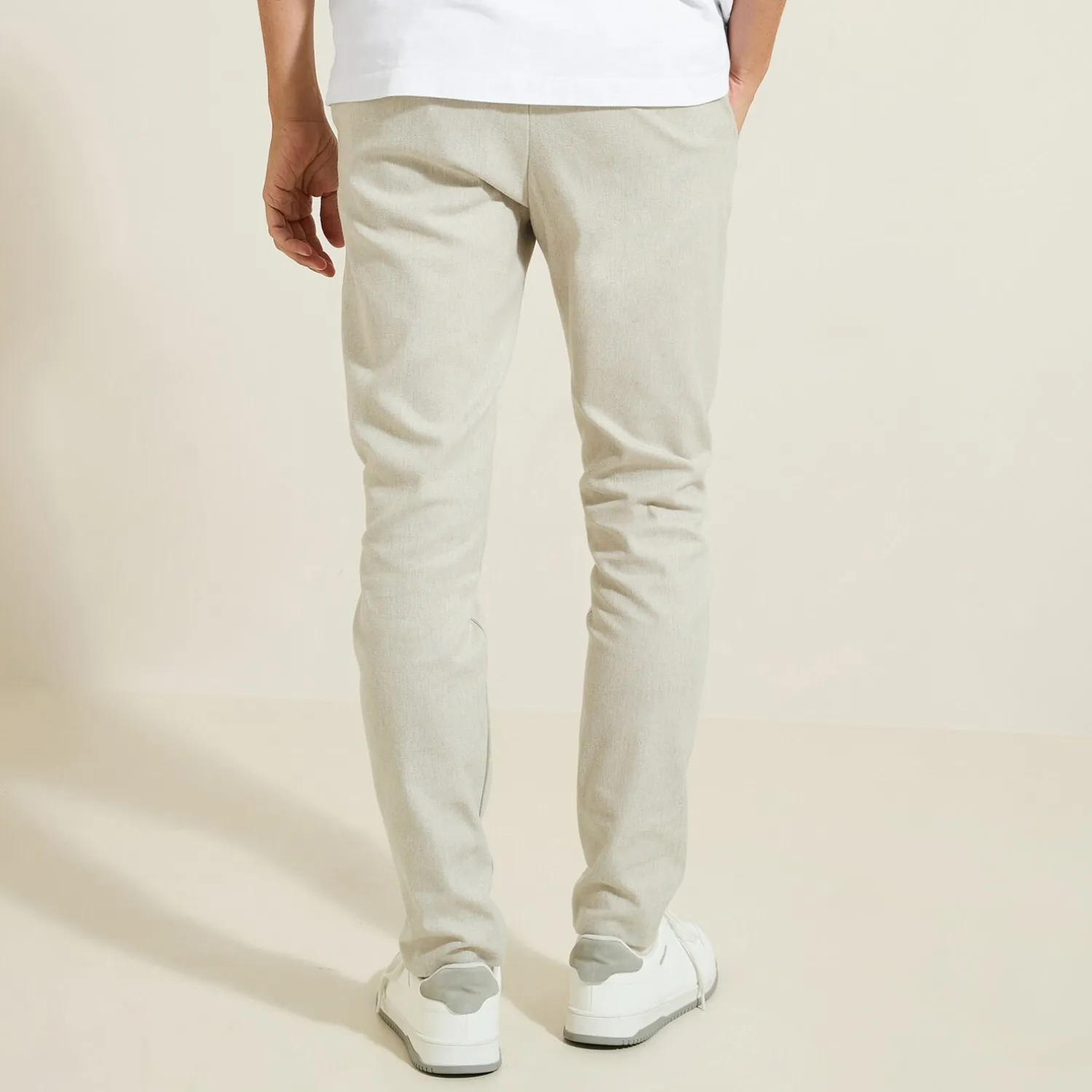 Jules Pantalon chino slim aspect flanelle- Pantalon Chino|Pantalon