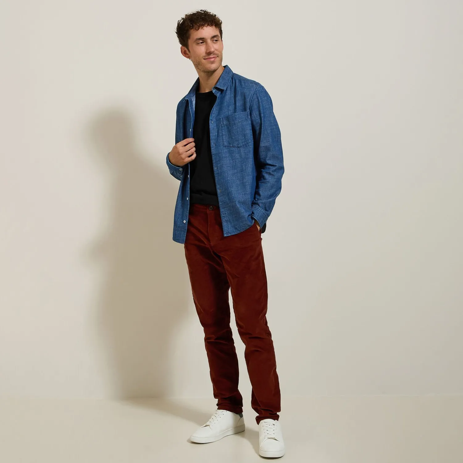 Jules Pantalon chino slim en velours- Pantalon Chino|Pantalon