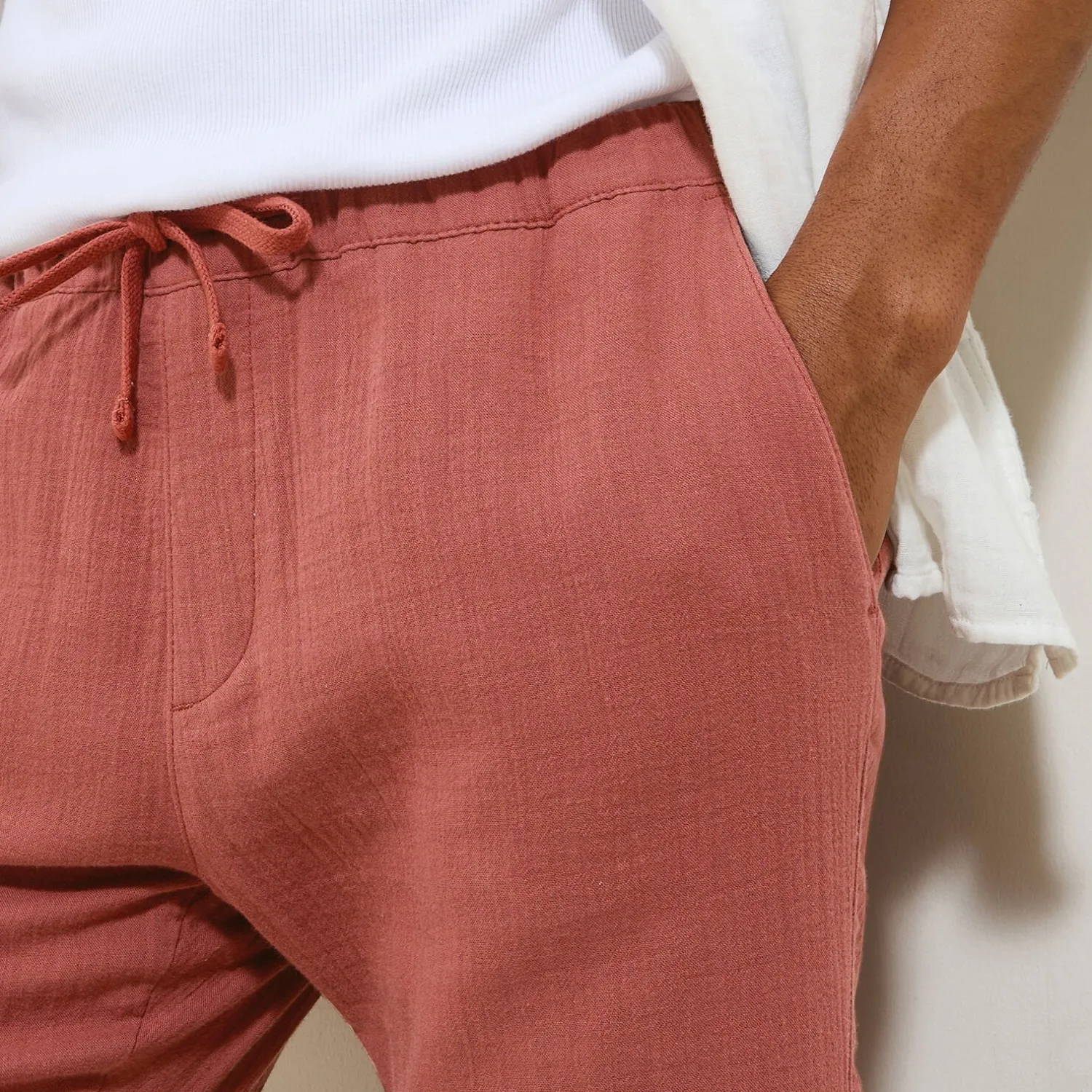 Jules Pantalon en gaze de coton uni- Pantalon Chino|Pantalon