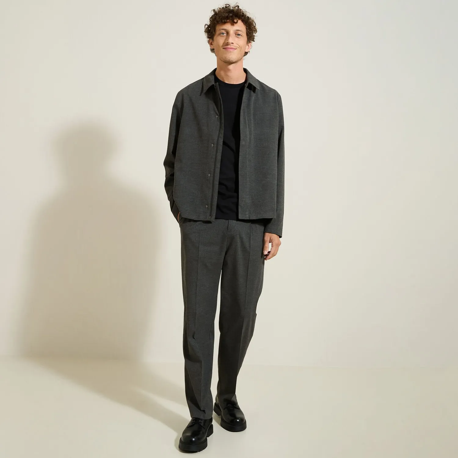 Jules Pantalon large à plis flanelle- Pantalon