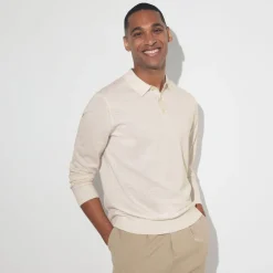 Jules Polo col boutonné en maille en laine de mérinos- Pull