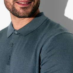 Jules Polo col boutonné en maille en laine de mérinos- Pull