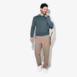 Jules Polo col boutonné en maille en laine de mérinos- Pull