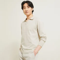 Jules Polo en maille col resort manches longues- Smart Casual|Pull