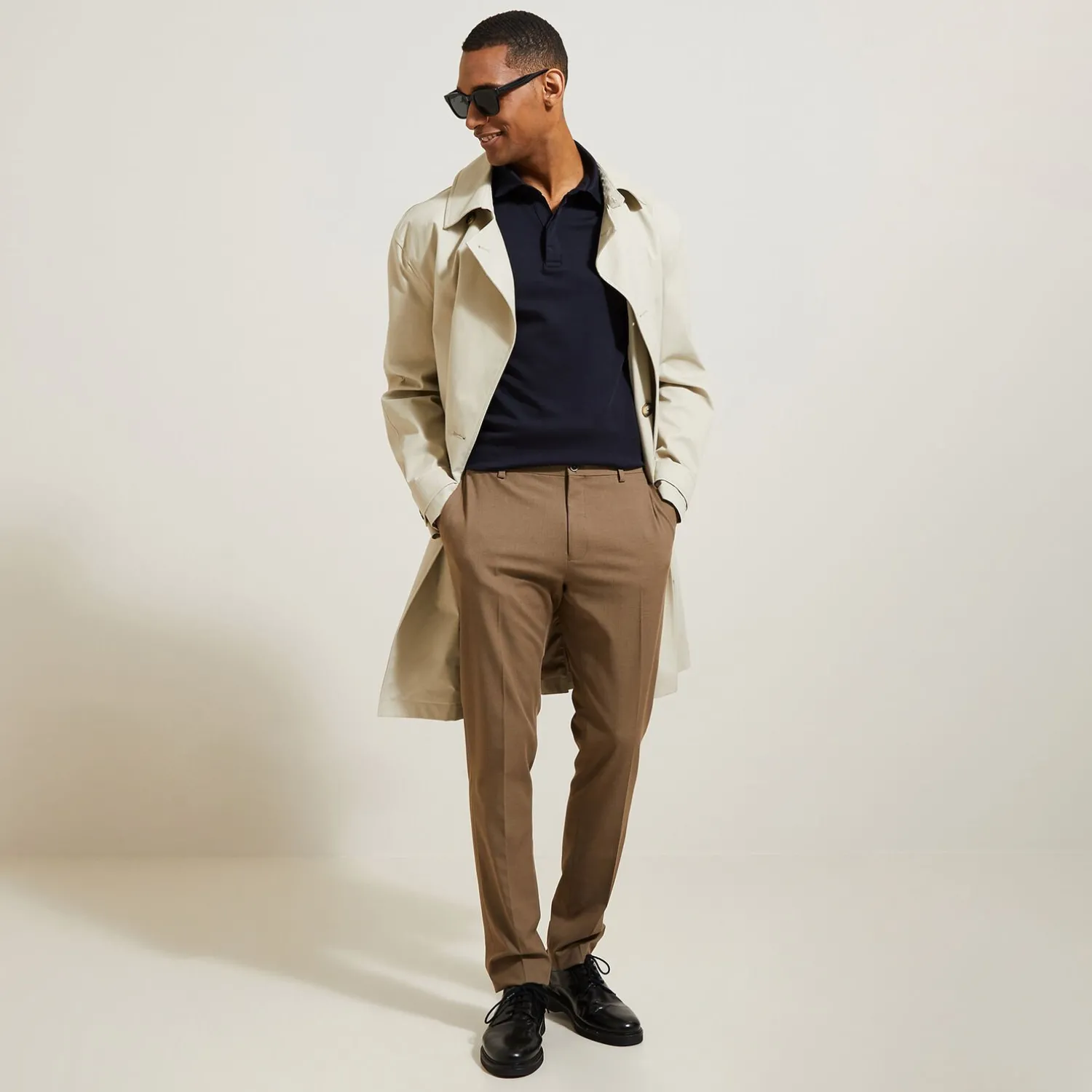 Jules Polo manches courtes slim uni col italien- Smart Casual|Polo