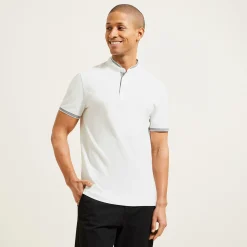 Jules Polo manches courtes slim uni col mao piqué- Polo