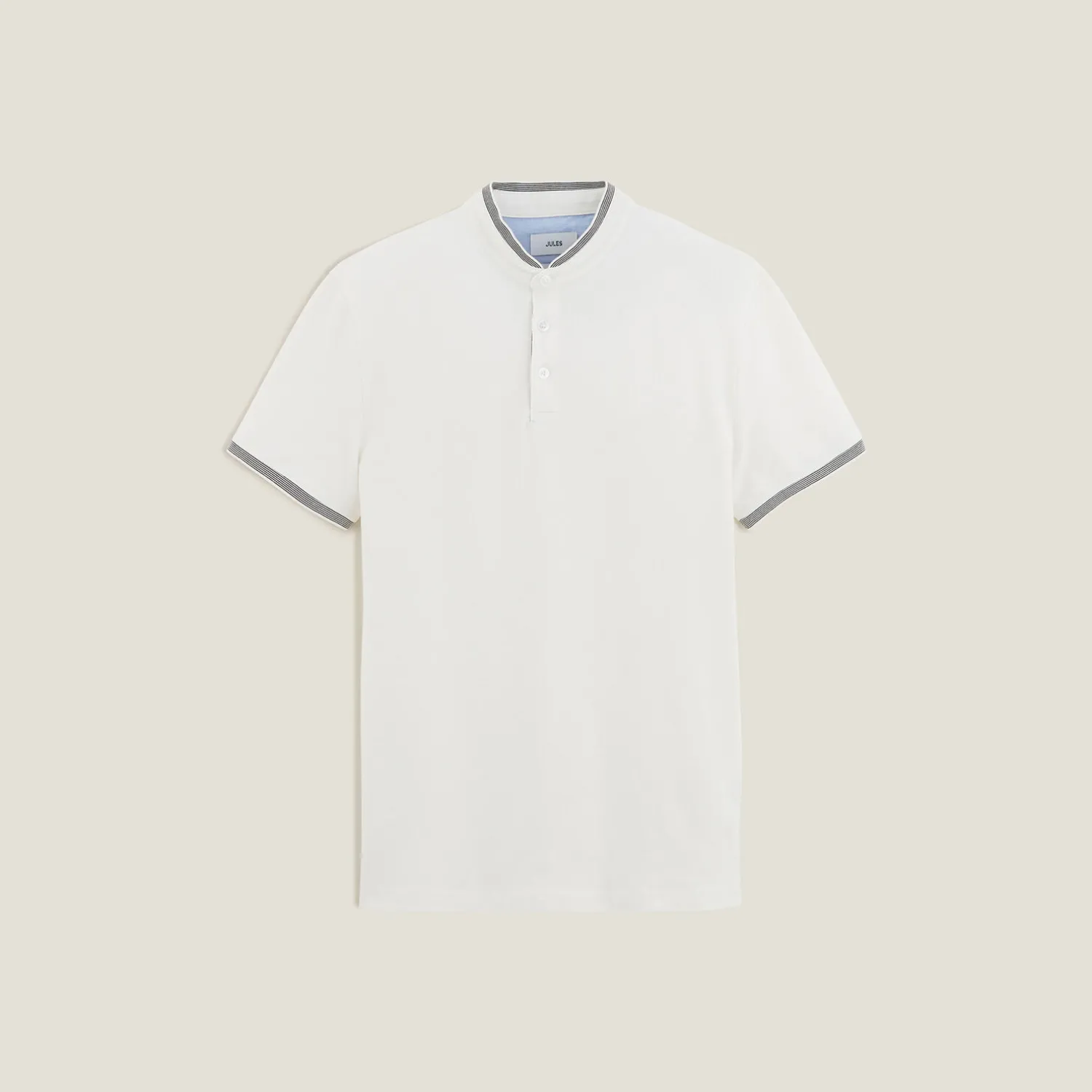 Jules Polo manches courtes slim uni col mao piqué- Polo