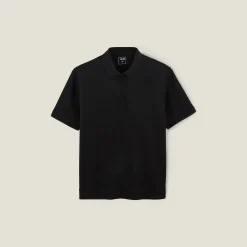 Jules Polo manches courtes texturé col zippé- Smart Casual|Polo