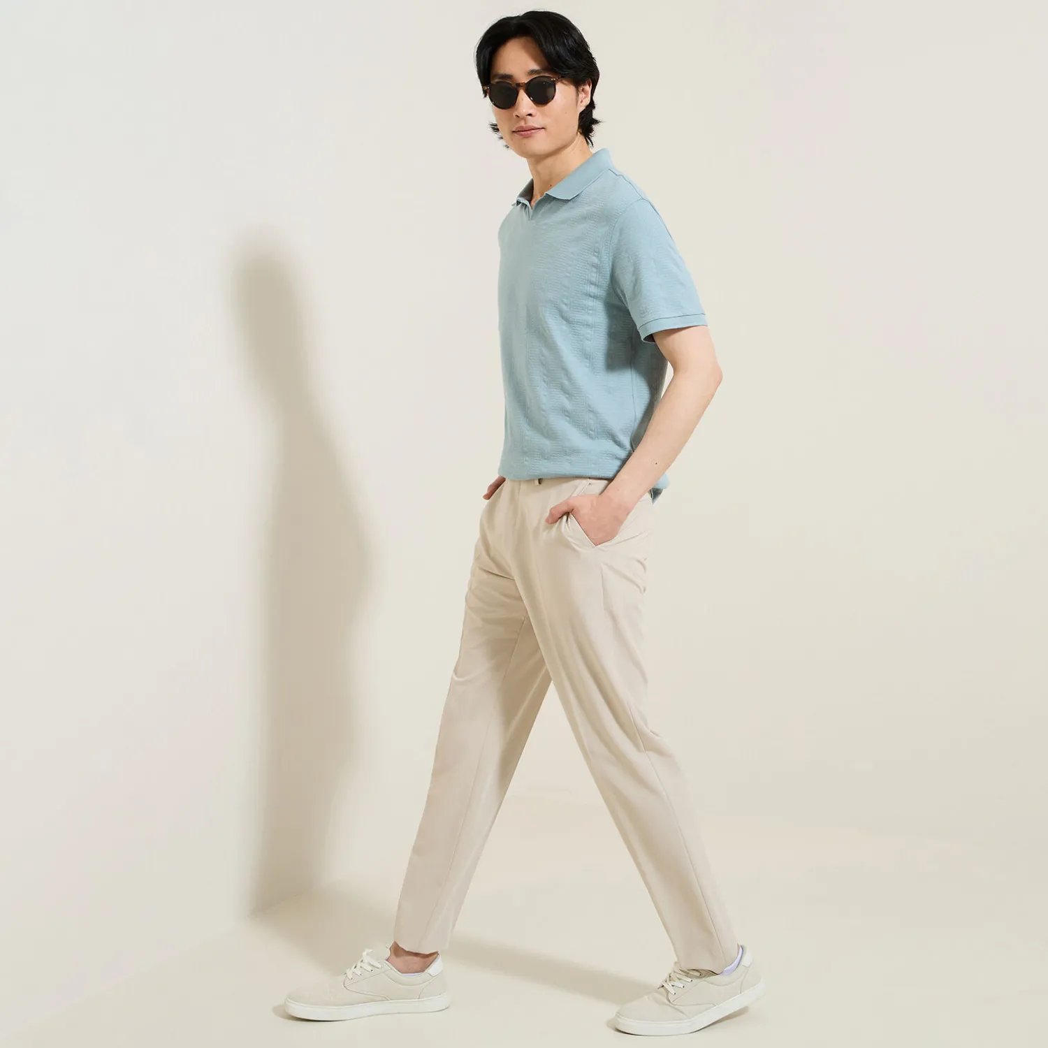 Jules Polo manches courtes texturé col resort- Polo