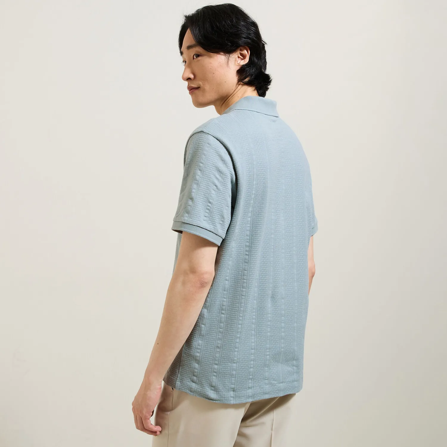 Jules Polo manches courtes texturé col resort- Polo