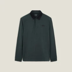 Jules Polo manches longues piqué col velours- Polo