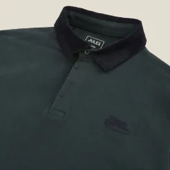 Jules Polo manches longues piqué col velours- Polo