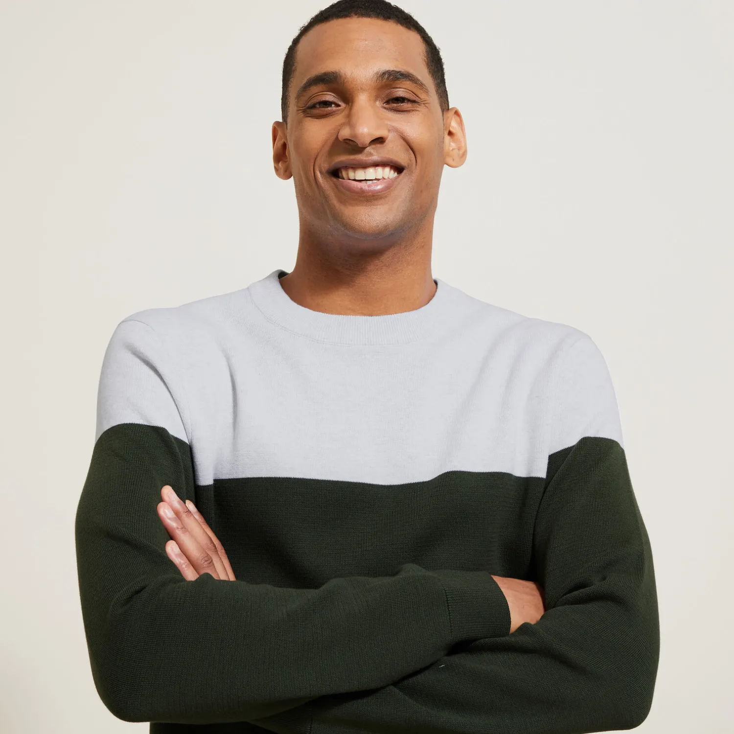 Jules Pull col rond colorblock- Pull