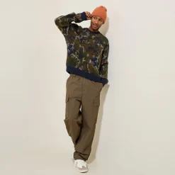 Jules Pull col rond jacquard camouflage- Pull
