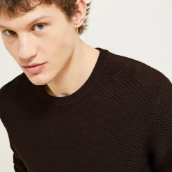 Jules Pull col rond jeux de points fantaisie- Smart Casual|Pull