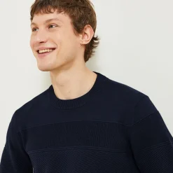 Jules Pull col rond jeux de points bloc- Smart Casual|Pull