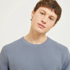 Jules Pull col rond jeux de points fantaisie- Smart Casual|Pull