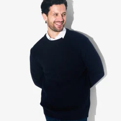 Jules Pull col rond jeux de points fantaisie- Pull