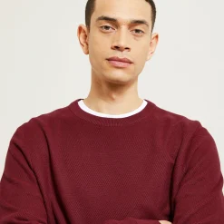 Jules Pull col rond micro alvéole- Pull