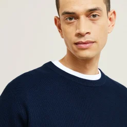 Jules Pull col rond micro alvéole- Pull