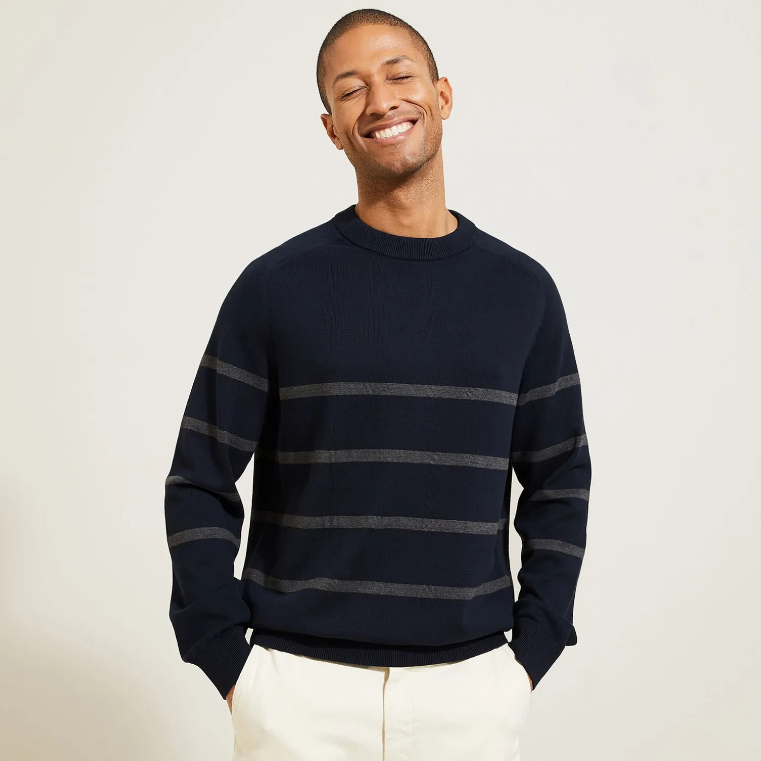 Jules Pull col rond rayé- Smart Casual|Pull