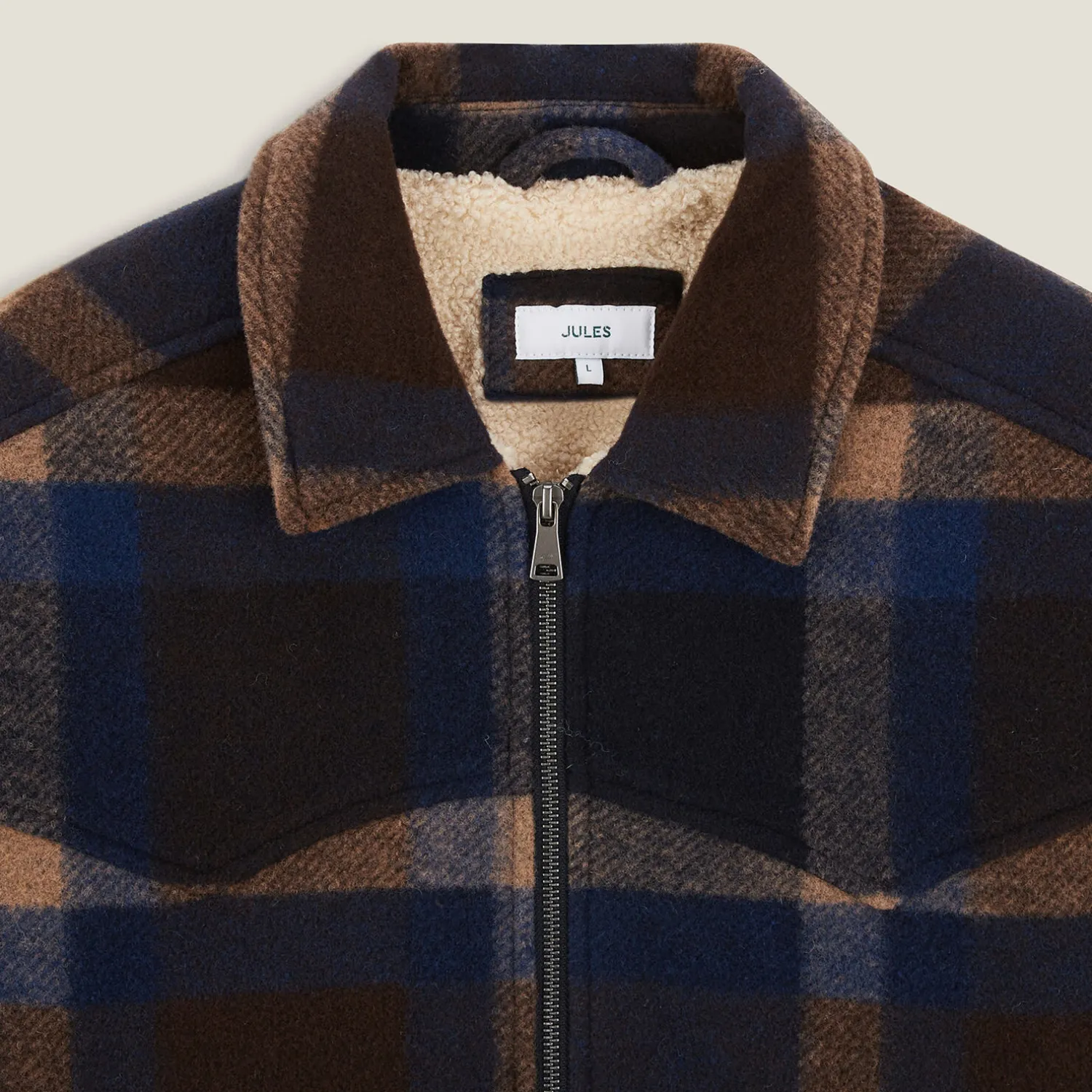 Jules Surchemise à carreaux doublée en sherpa- Manteau & Blouson|Surchemise