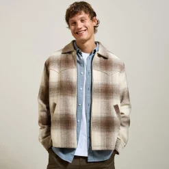 Jules Surchemise à carreaux doublée en sherpa- Surchemise|Manteau & Blouson