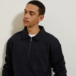 Jules Sweat col polo zippé relax bas droit- Smart Casual|Sweat