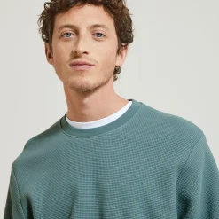 Jules Sweat col rond matière gaufrée- Sweat