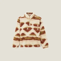 Jules Sweat col zippé en sherpa imprimé- Sweat