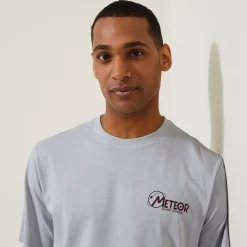 Jules Tee shirt col rond imprimé poitrine en coton- T-shirt