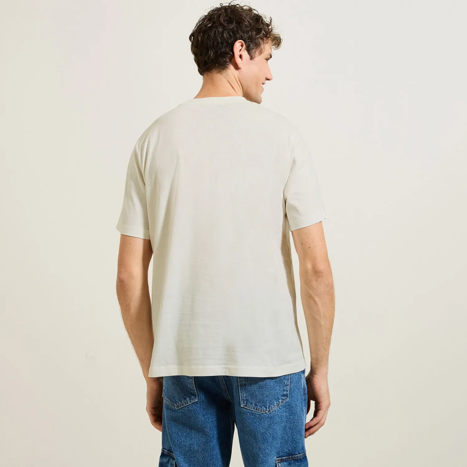 Jules Tee shirt col rond imprimé en coton- T-shirt