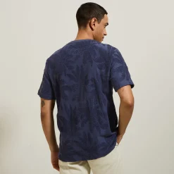 Jules Tee shirt col rond imprimé matière éponge- T-shirt