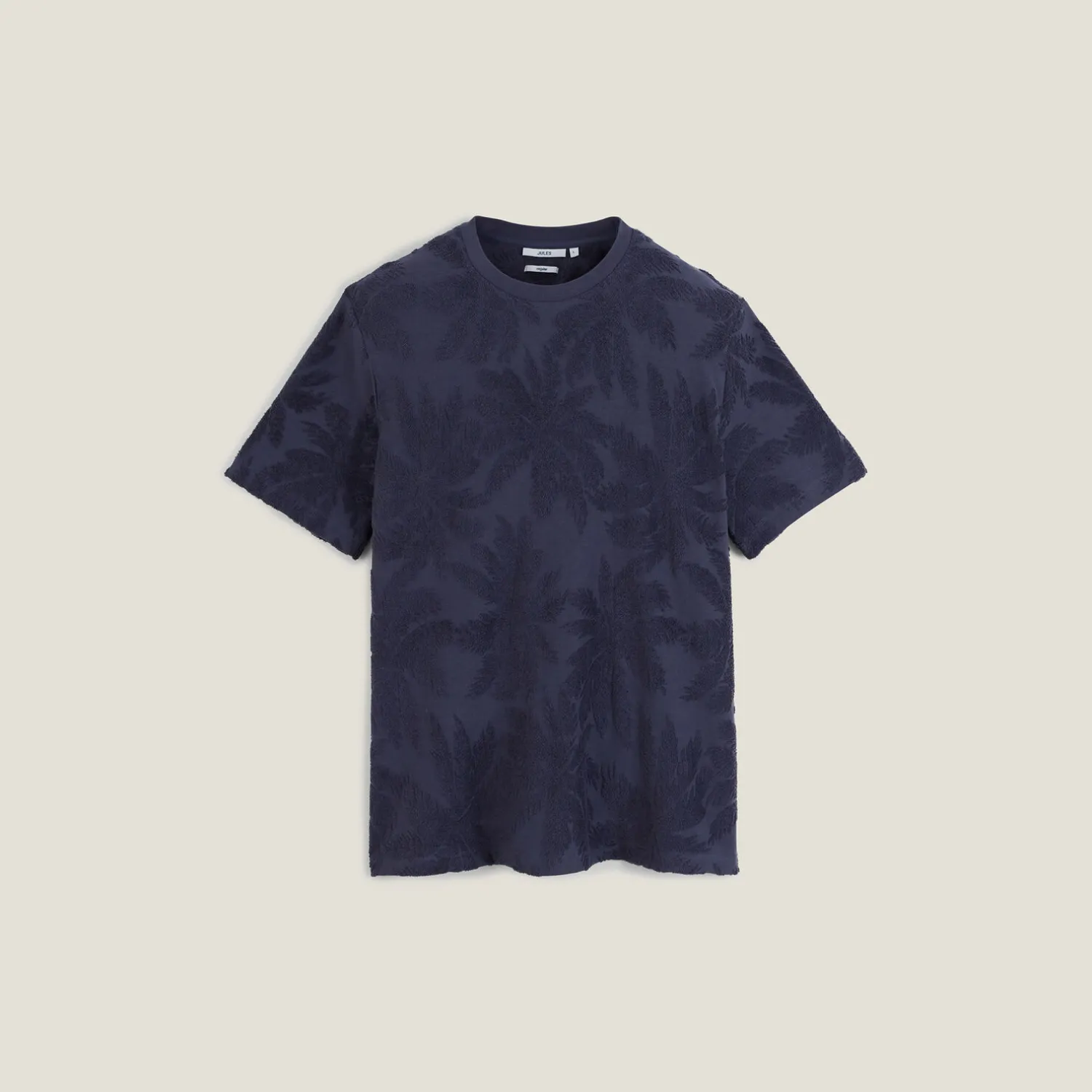 Jules Tee shirt col rond imprimé matière éponge- T-shirt