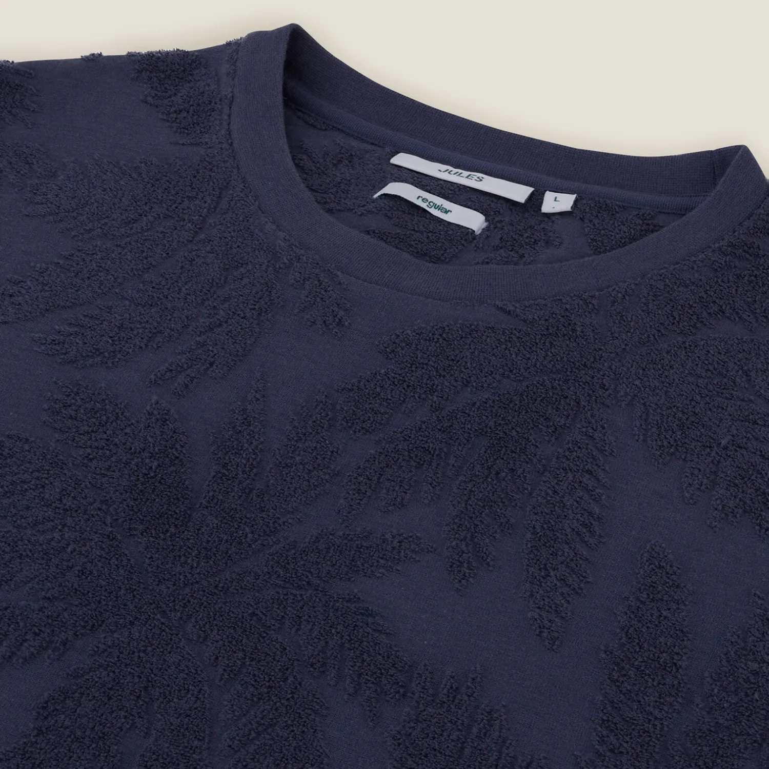 Jules Tee shirt col rond imprimé matière éponge- T-shirt