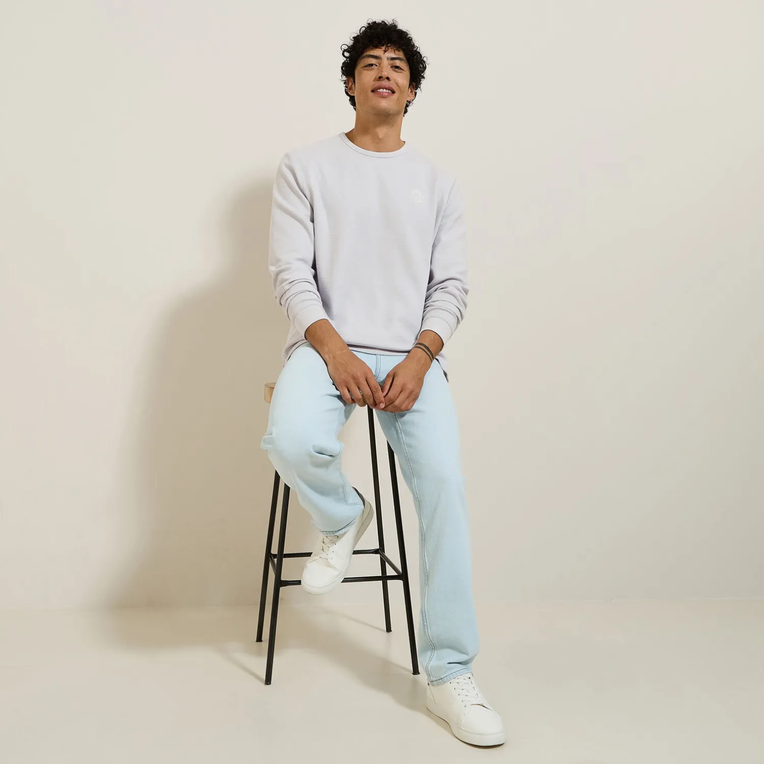 Jules Tee shirt col rond imprimé devant- T-shirt