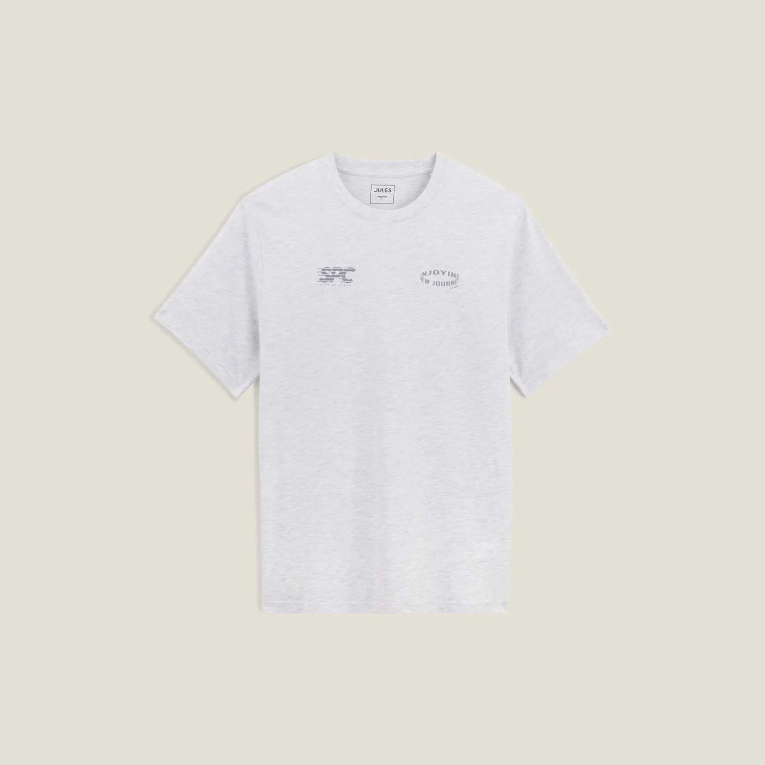 Jules Tee shirt col rond imprimé en coton- T-shirt