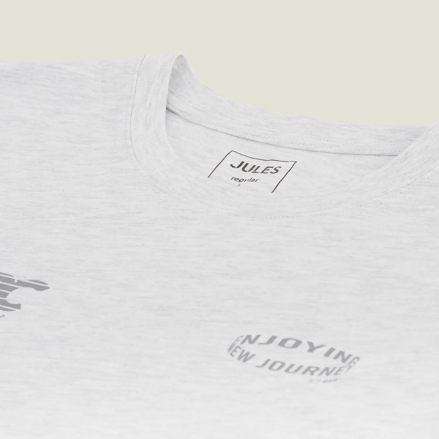 Jules Tee shirt col rond imprimé en coton- T-shirt