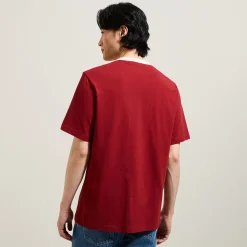 Jules Tee shirt col rond imprimé colletage contrasté- T-shirt