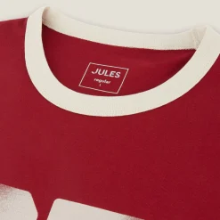 Jules Tee shirt col rond imprimé colletage contrasté- T-shirt