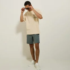 Jules Tee shirt col rond imprimé tigre en coton- T-shirt