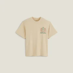 Jules Tee shirt col rond imprimé tigre en coton- T-shirt