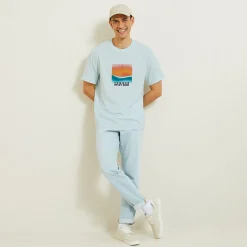 Jules Tee shirt col rond imprimé paysage- T-shirt