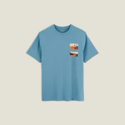 Jules Tee shirt col rond imprimé placé paysage- T-shirt