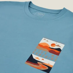 Jules Tee shirt col rond imprimé placé paysage- T-shirt