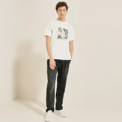 Jules Tee shirt col rond imprimé placé devant- T-shirt