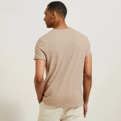 Jules Tee shirt col tunisien matière flammée- T-shirt