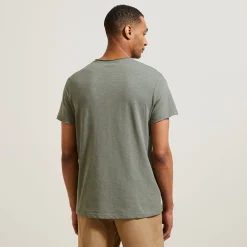 Jules Tee shirt col tunisien matière flammée- T-shirt