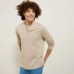 Jules Tee shirt col tunisien manches longues- T-shirt