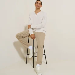 Jules Tee shirt col tunisien manches longues- T-shirt